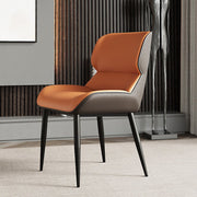 Dark PU Leather Dining Chair – Orange