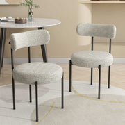 Kairo Bouclé Dining Chair – White