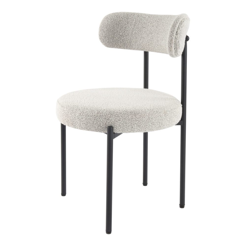 Kairo Bouclé Dining Chair – White