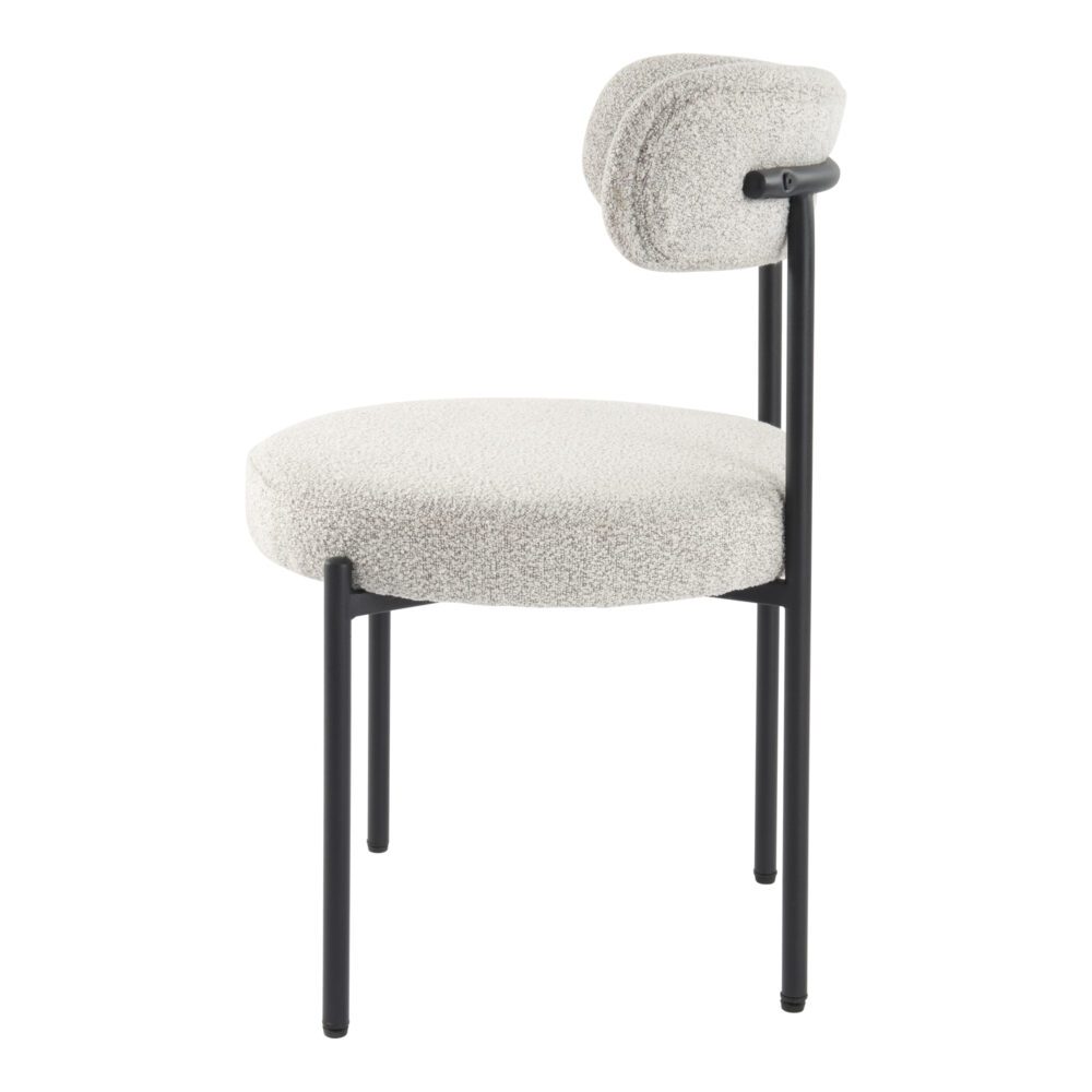 Kairo Bouclé Dining Chair – White
