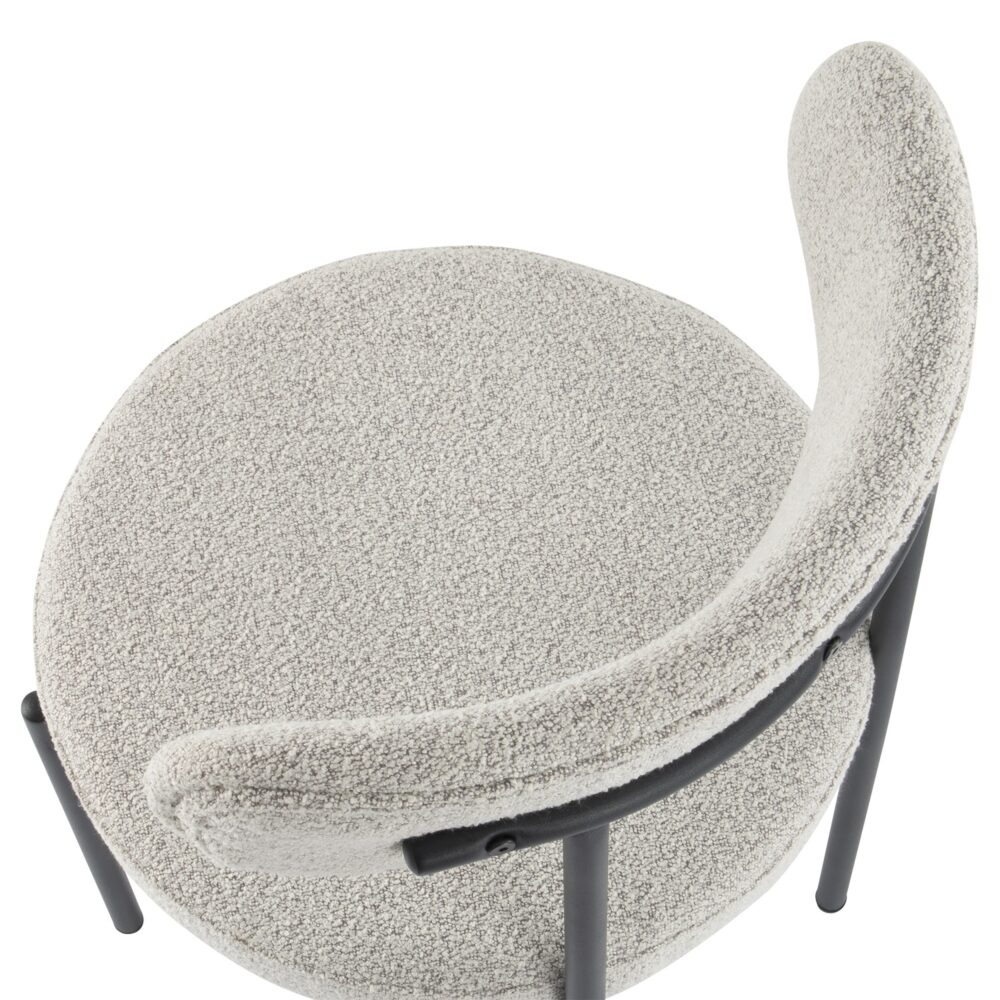 Kairo Bouclé Dining Chair – White