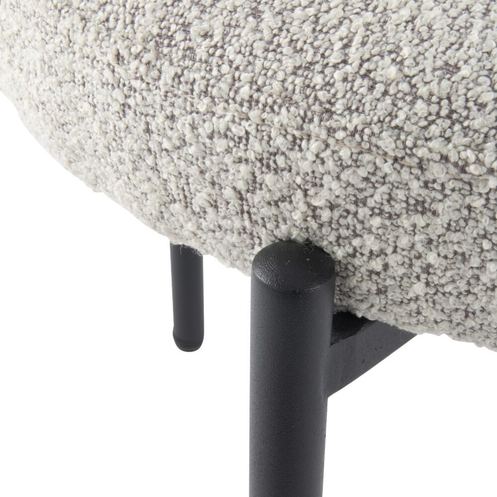 Kairo Bouclé Dining Chair – White