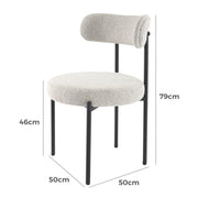 Kairo Bouclé Dining Chair – White