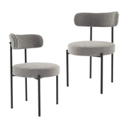 Plush Bouclé Dining Chair – Grey