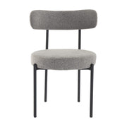 Plush Bouclé Dining Chair – Grey