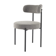 Plush Bouclé Dining Chair – Grey