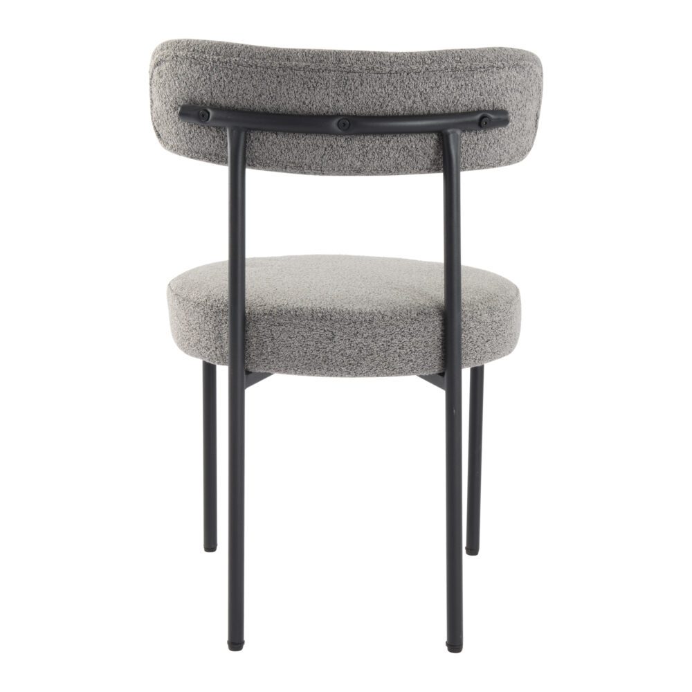 Plush Bouclé Dining Chair – Grey
