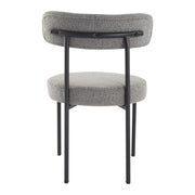 Plush Bouclé Dining Chair – Grey