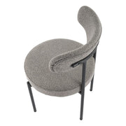 Plush Bouclé Dining Chair – Grey