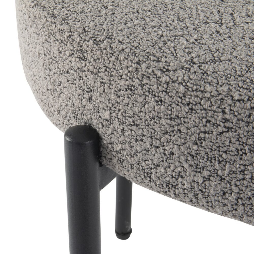 Plush Bouclé Dining Chair – Grey