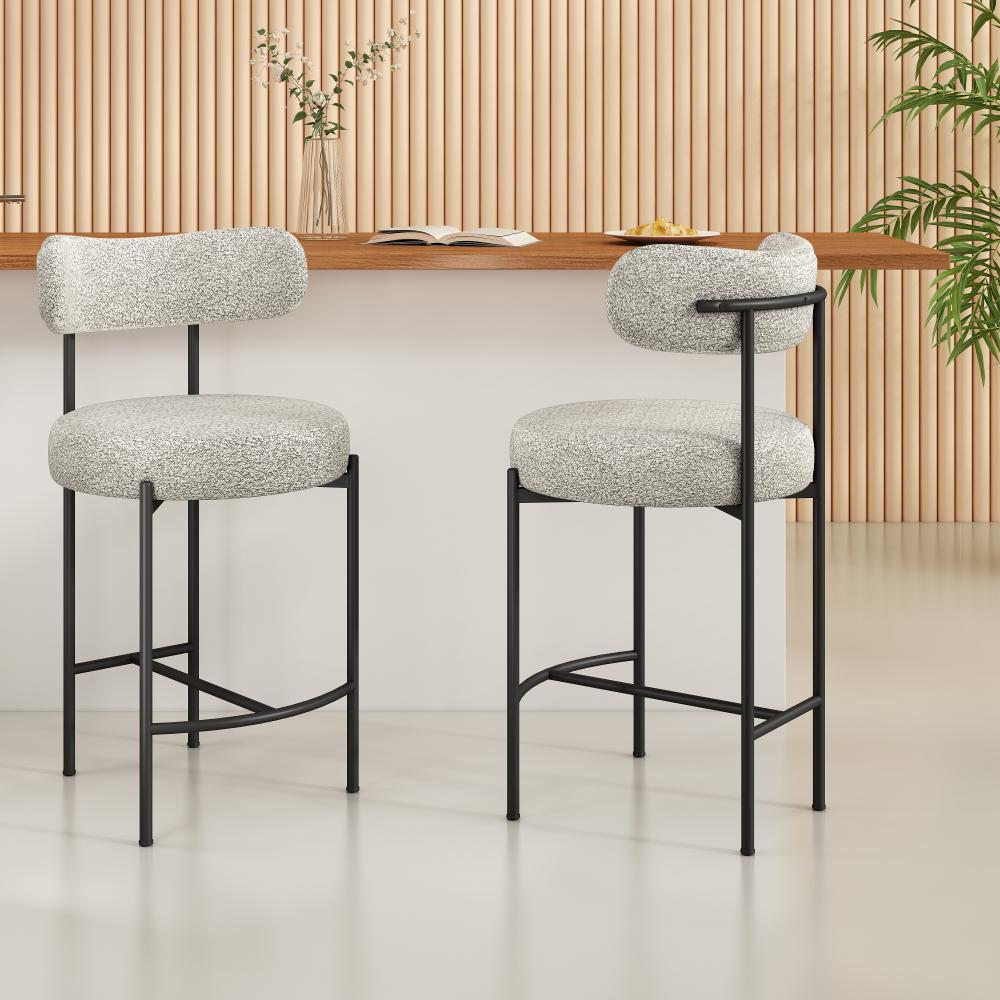 Boucle Bouclé Bar Stool – White