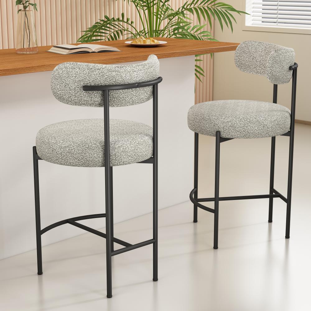 Boucle Bouclé Bar Stool – White