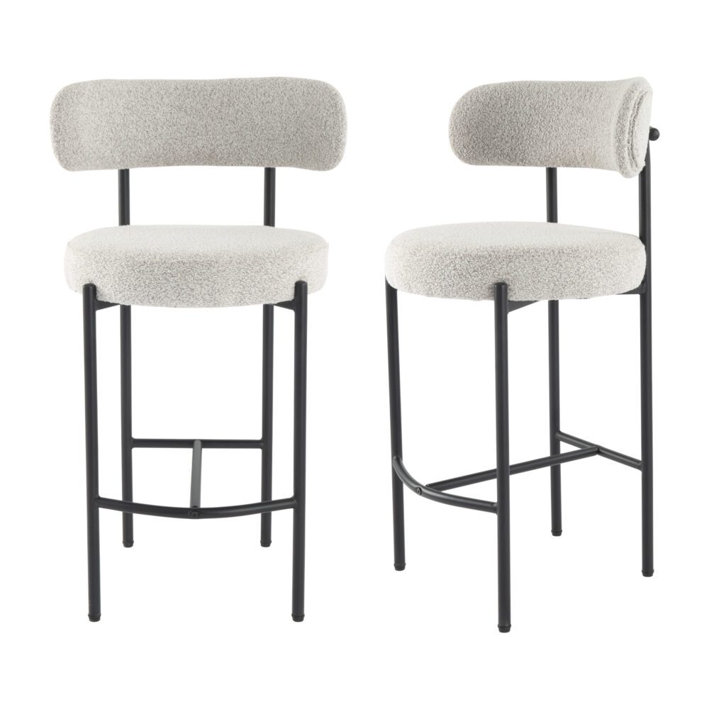 Boucle Bouclé Bar Stool – White