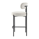 Sleek White Metal Boucle Elsa Bar Stools