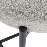 Sleek White Metal Boucle Elsa Bar Stools