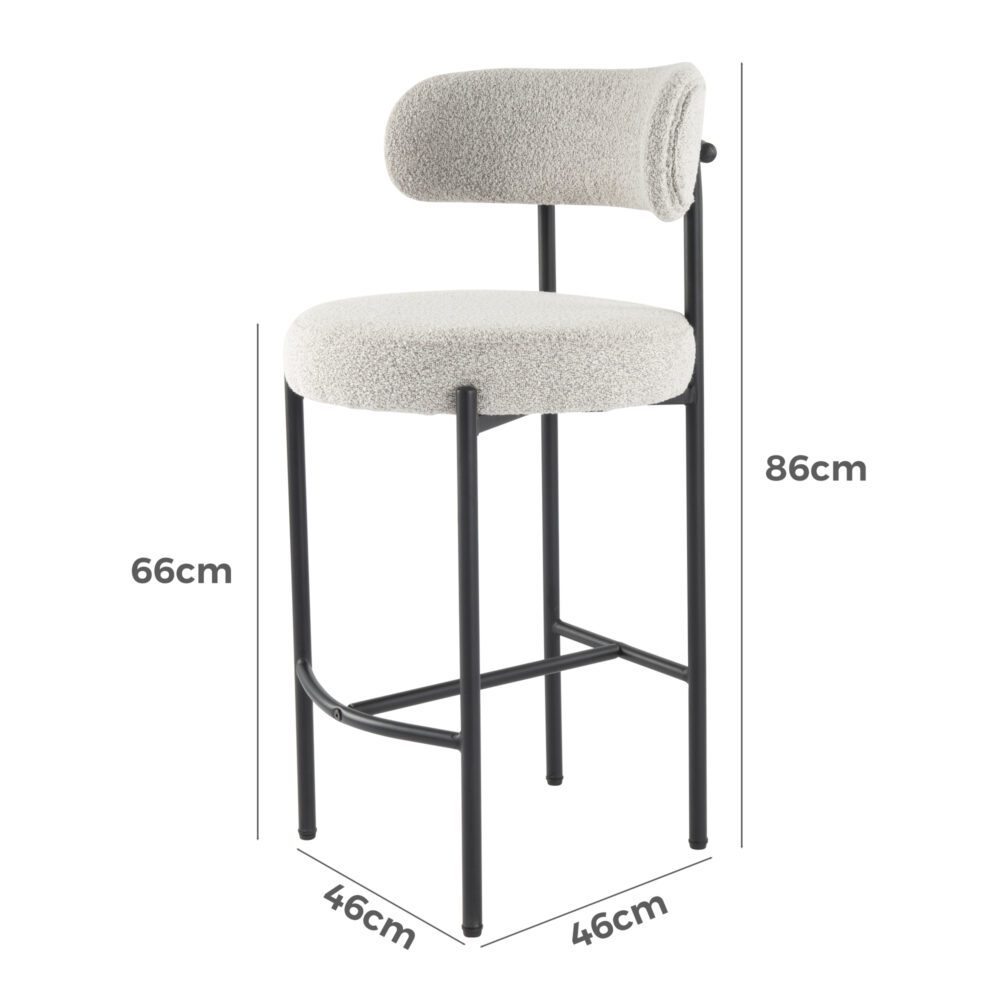 Boucle Bouclé Bar Stool – White
