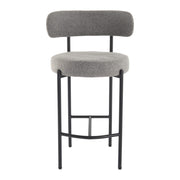 Low Bouclé Bar Stool – Grey