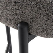 Low Bouclé Bar Stool – Grey