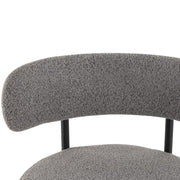 Low Bouclé Bar Stool – Grey