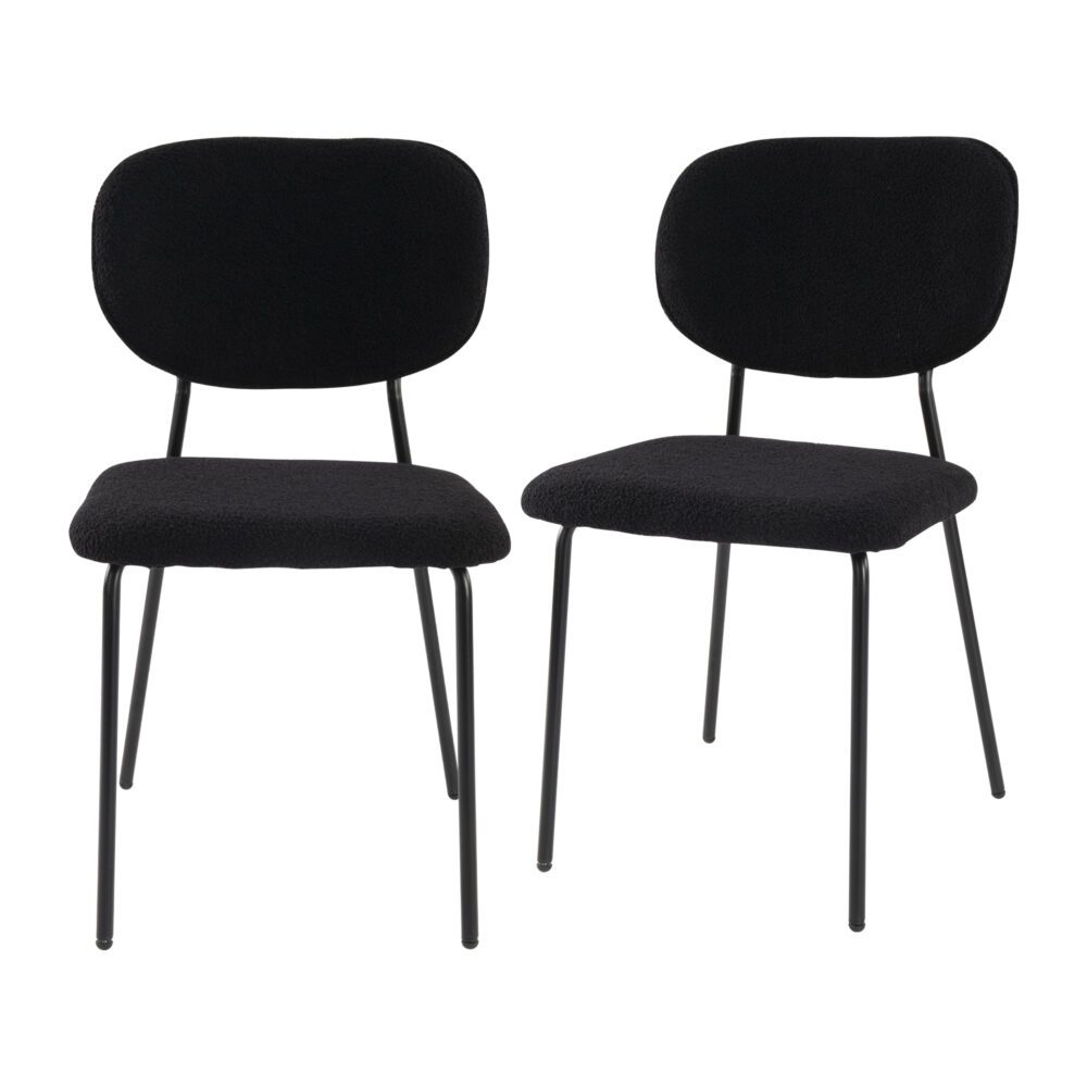Kendall Bouclé Dining Chair – Charcoal