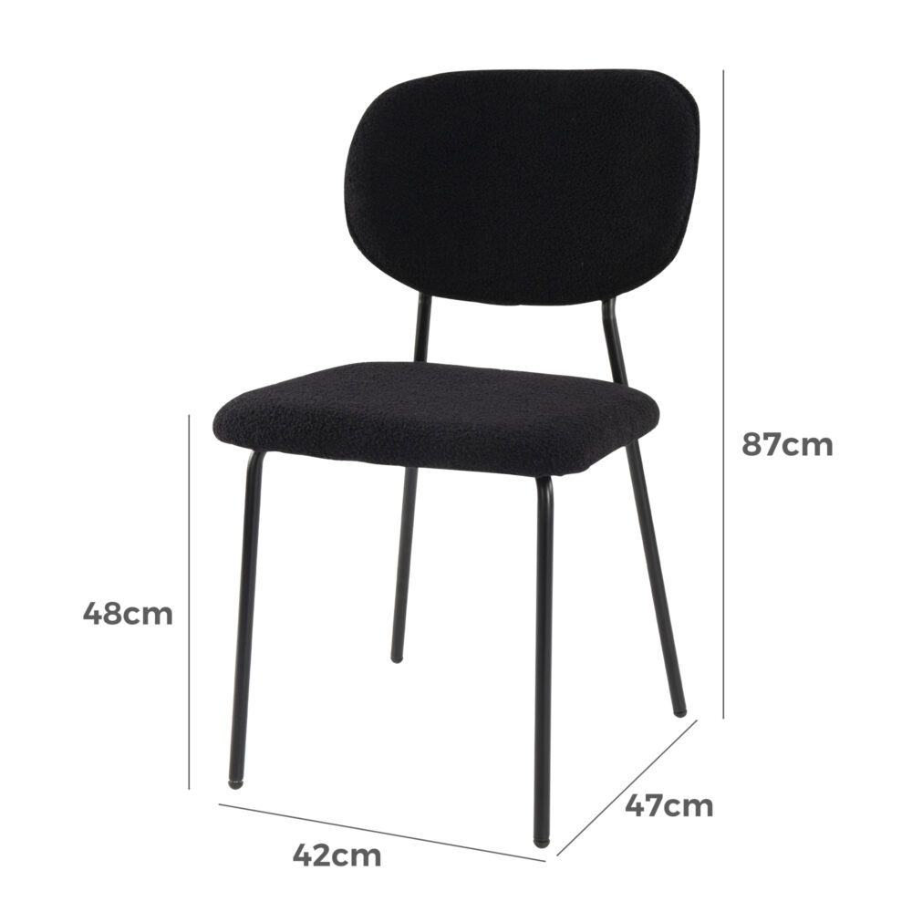 Kendall Bouclé Dining Chair – Charcoal