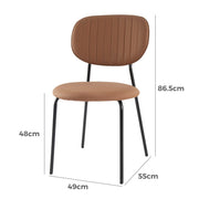 Tan Metal Dining Chair