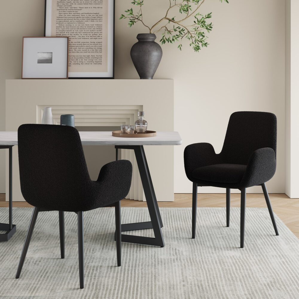 Seaton Bouclé Armchair – Charcoal