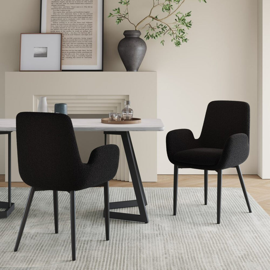 Seaton Bouclé Armchair – Charcoal