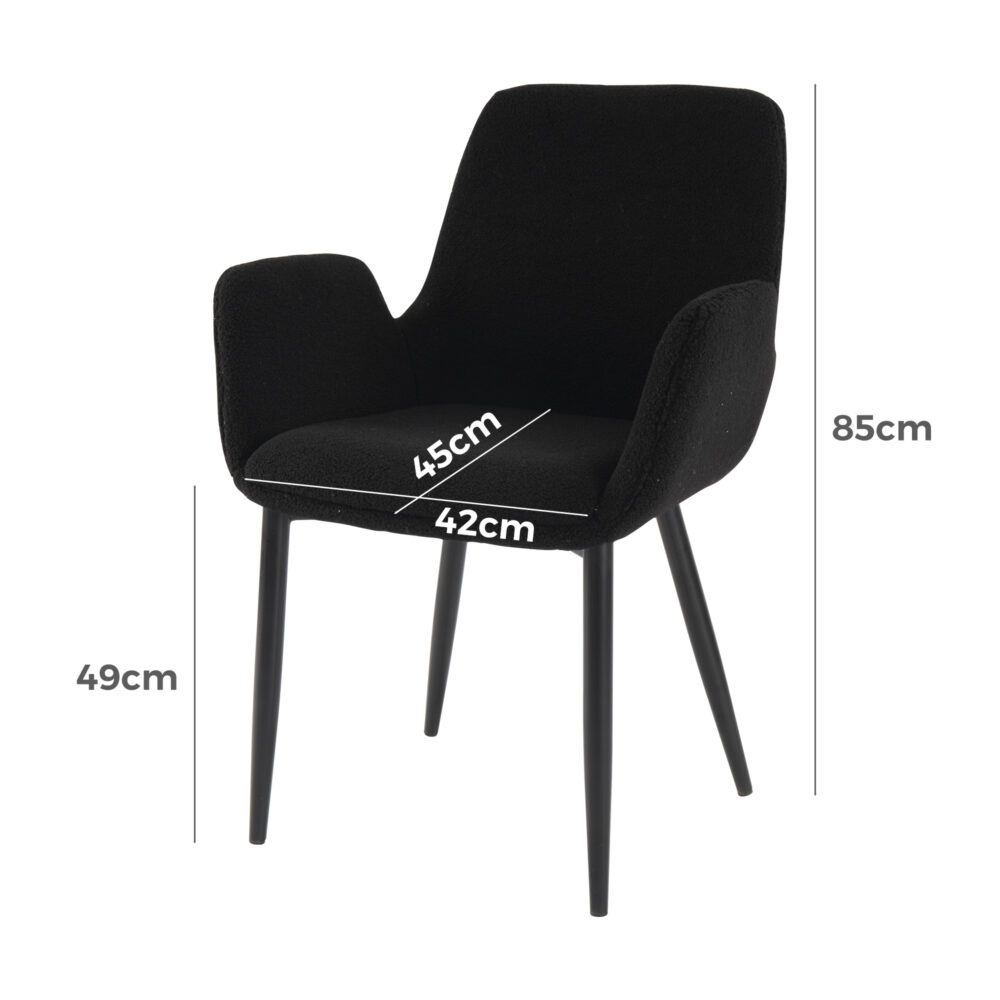 Seaton Bouclé Armchair – Charcoal
