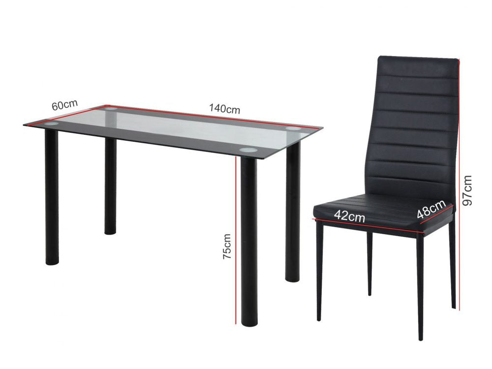 Fairmont Metal Dining Set – Black
