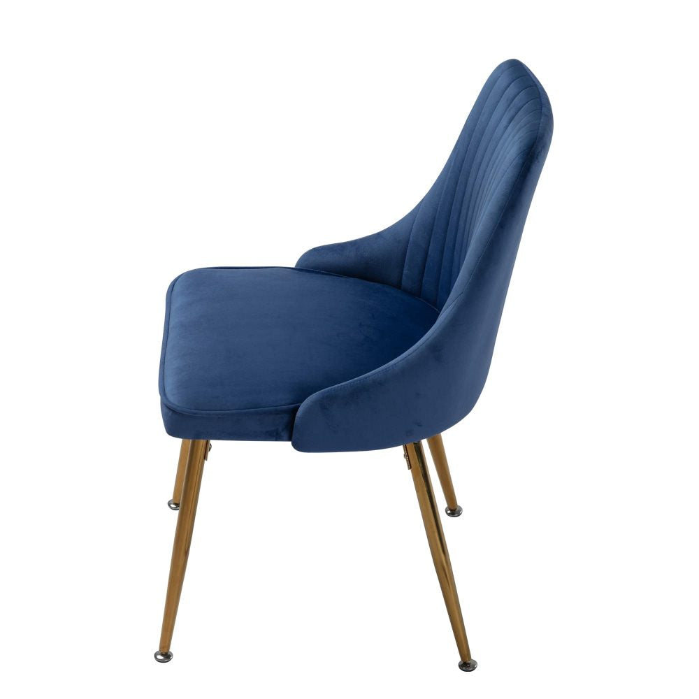 Cruz Velvet Dining Set – Blue