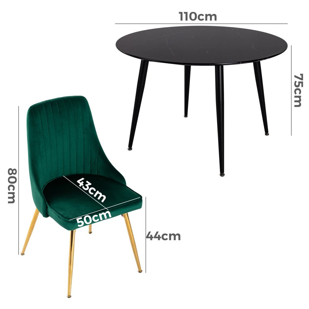 Dante Velvet Dining Set