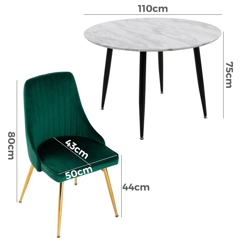 Cove Velvet Dining Set