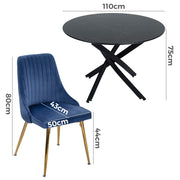 Marble Velvet Dining Set