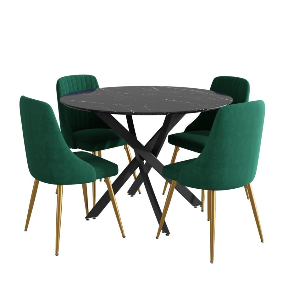 Delphi Velvet Dining Set