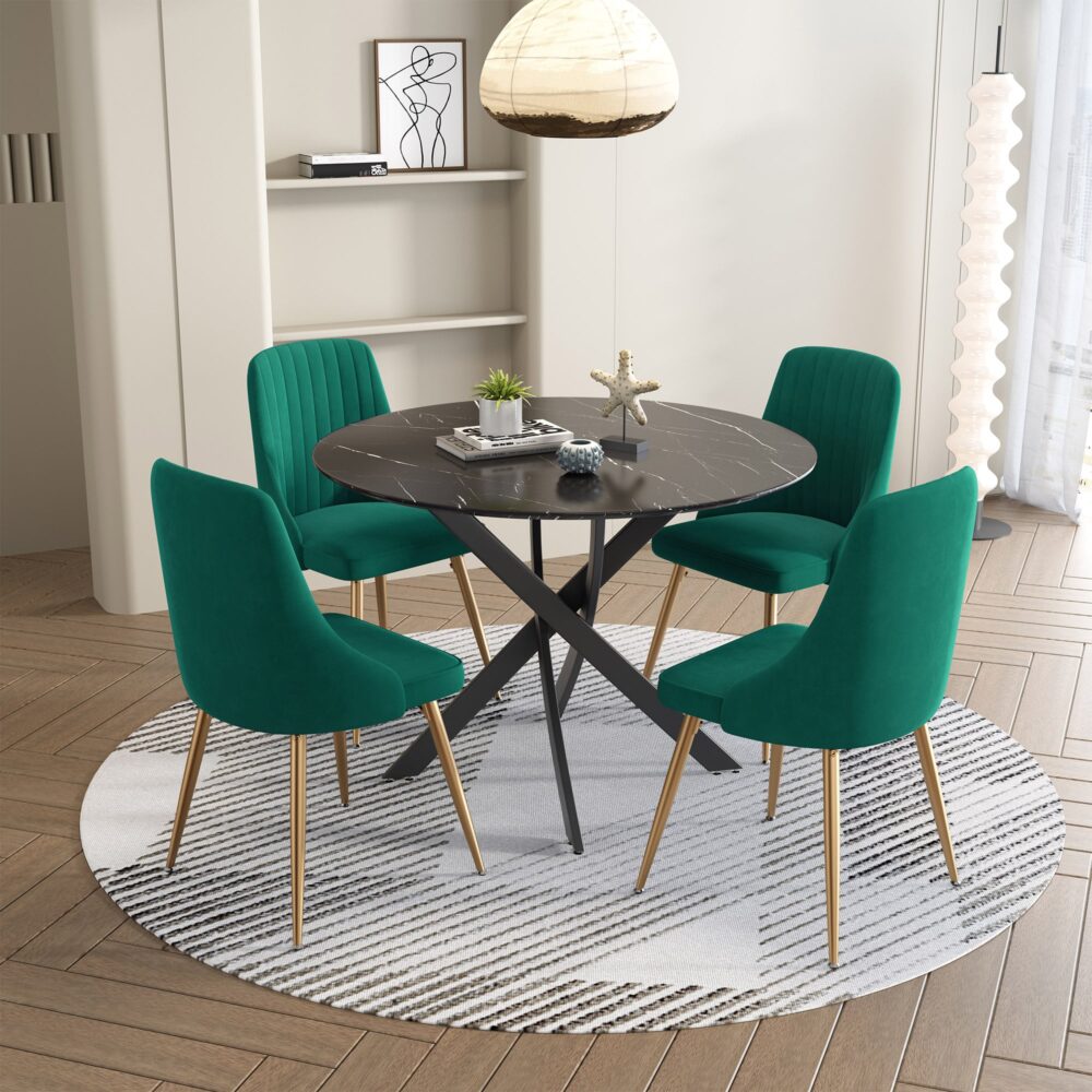 Delphi Velvet Dining Set