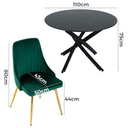 Delphi Velvet Dining Set