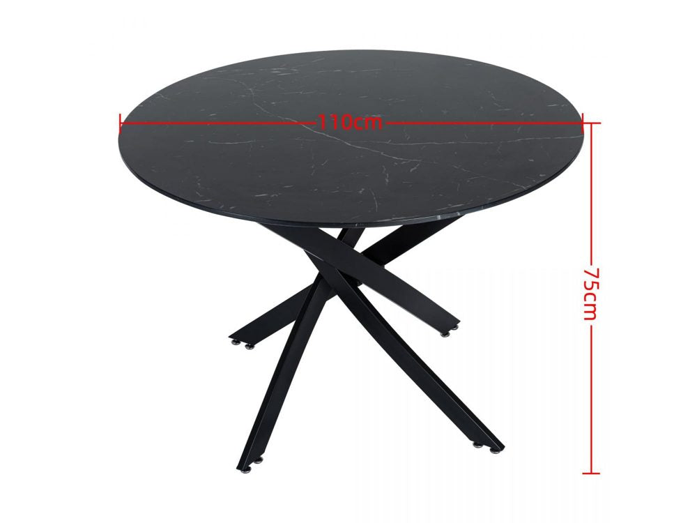 Coastal Metal Dining Table – Black