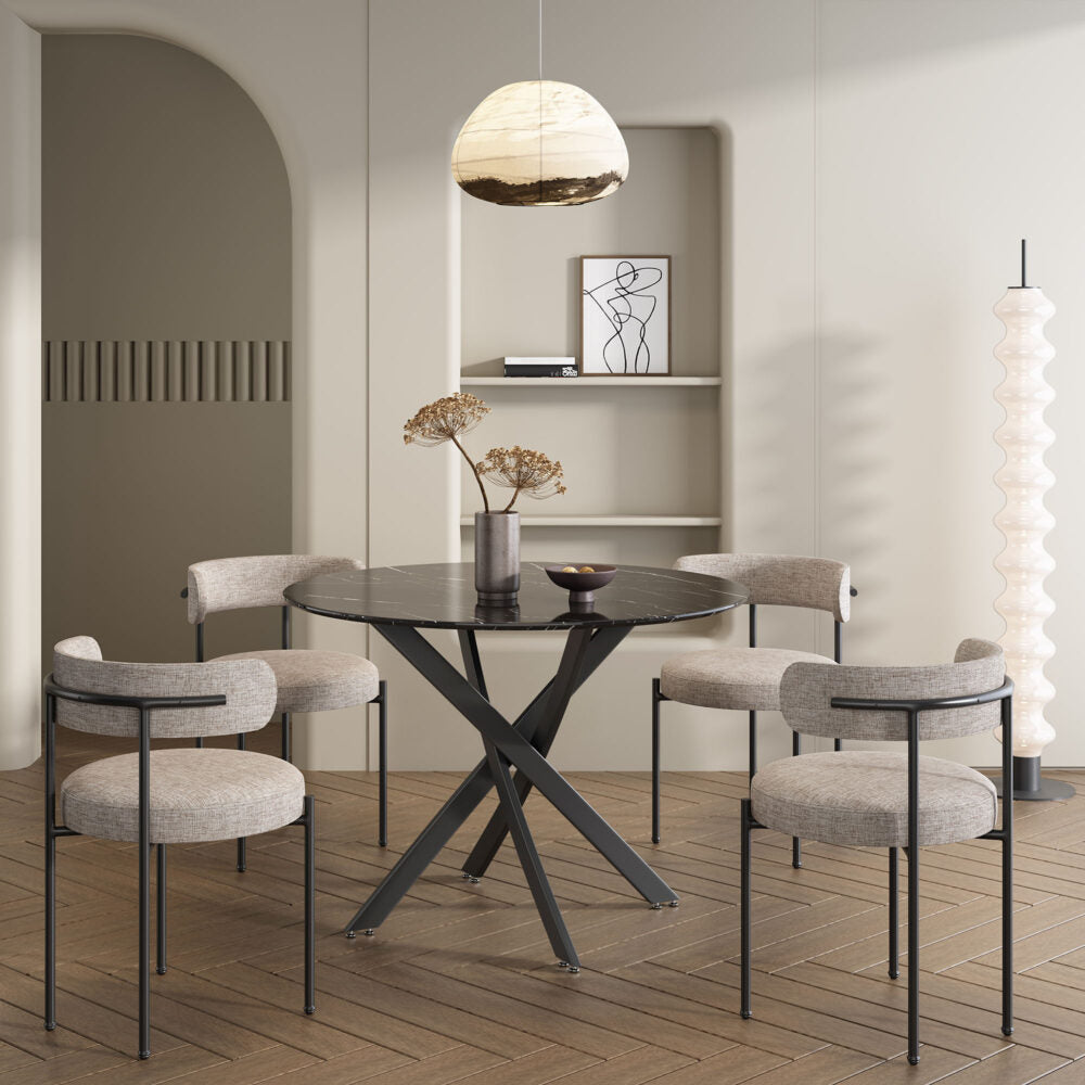 Coastal Metal Dining Table – Black