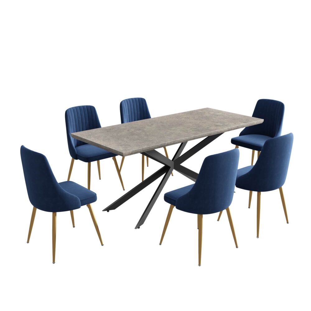 Easton Velvet Dining Set
