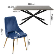 Easton Velvet Dining Set