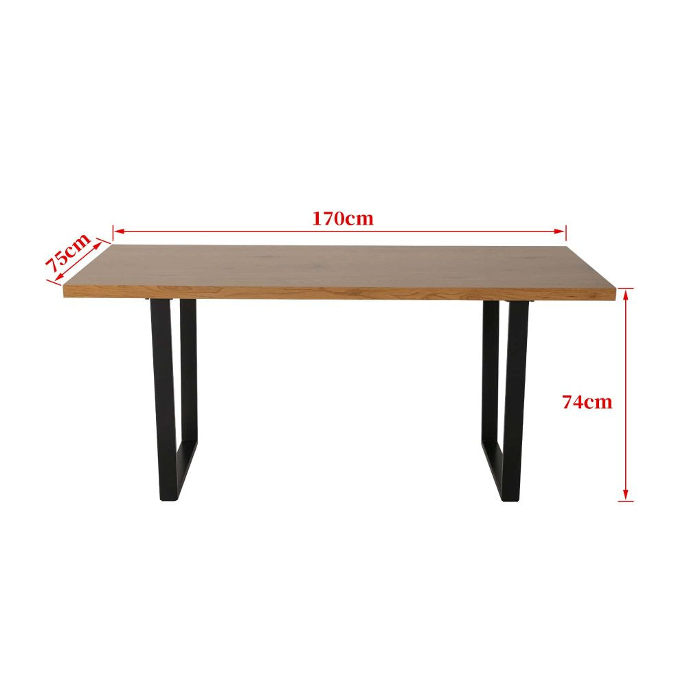 Venice Metal Dining Table – Natural