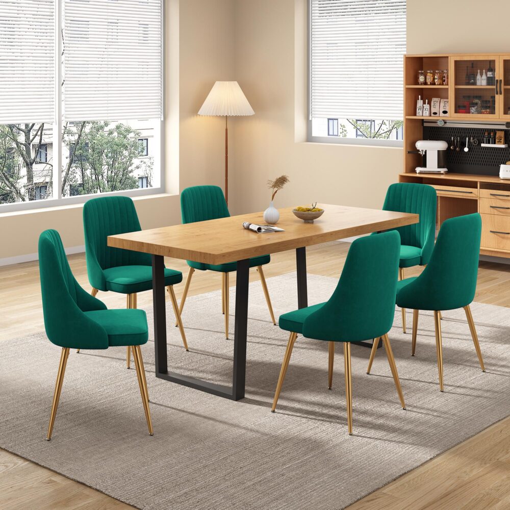 Venice Metal Dining Table – Natural