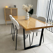 Venice Metal Dining Table – Natural