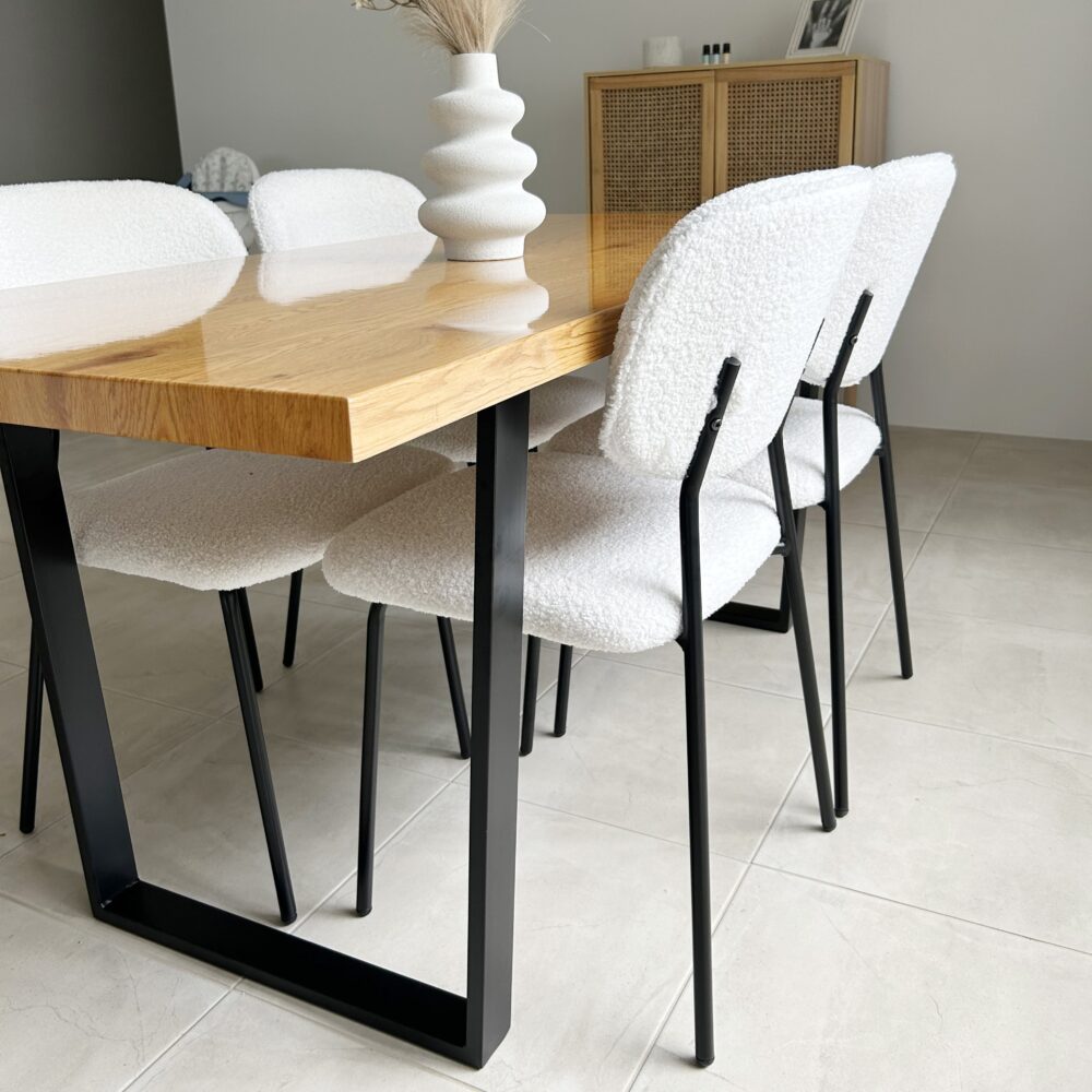 Venice Metal Dining Table – Natural