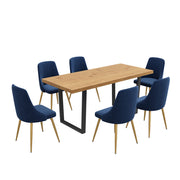 Dinero Velvet Dining Set – Natural