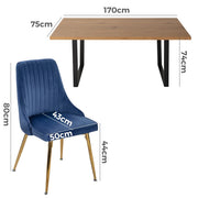 Dinero Velvet Dining Set – Natural