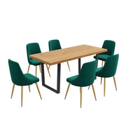 Gourmet Velvet Dining Set – Natural