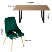 Gourmet Velvet Dining Set – Natural