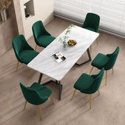 Marbleous Velvet Dining Set – Green